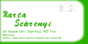 marta seprenyi business card